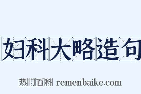 妇科大略造句是什么意思的图片